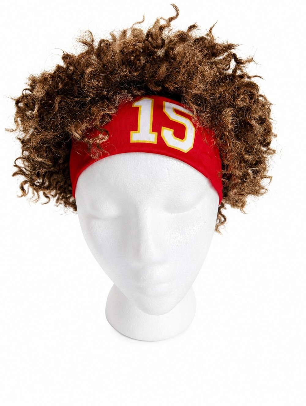 Patrick Mahomes Wig Kansas City Chiefs 15 Red Headband Costume-Game Day Cosplay